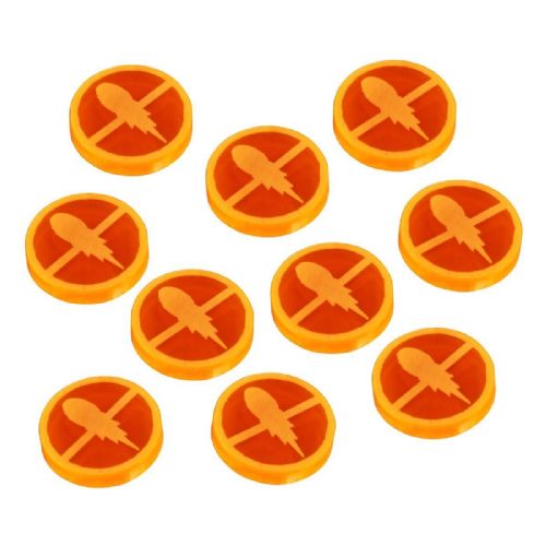 LITKO Space Fighter 2nd Edition Disarmed Tokens, Fluorescent Orange (10)